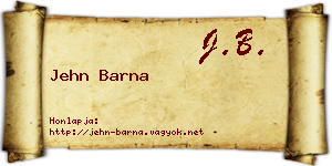 Jehn Barna névjegykártya